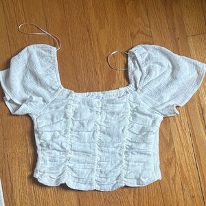 Elegant White Ruched Women's Top